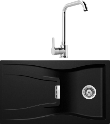 Комплект Мойка Schock Waterfall 45D (D-100) Cristadur магма + Смеситель MEGA Ege MG-PL10 хром