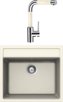 Комплект Мойка Schock Vero 60 (N-100) Cristadur магнолия + Смеситель Cristadur SC-300 магнолия