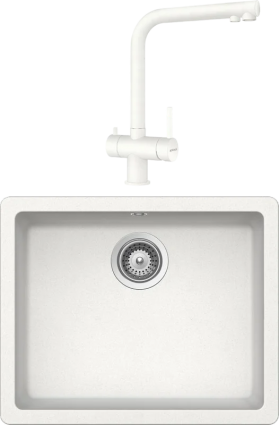 Комплект Мойка Schock Quadro 60 (N-100) Cristalite альпина + Смеситель Cristalite Vitus full colour альпина