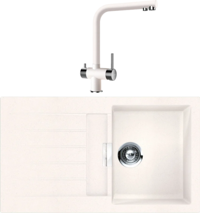 Комплект Мойка Schock Signus 45D (D-100) Cristadur поларис + Смеситель Cristadur Wellus New поларис
