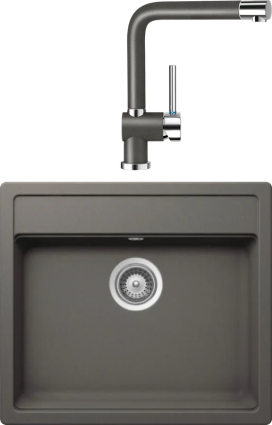 Комплект Мойка Schock Vero 60 (N-100) Cristadur серебристый камень + Смеситель Cristadur Piega серебристый камень