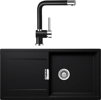 Комплект Мойка Schock Eton 60D Large Cristadur пуро + Смеситель Cristadur Piega пуро