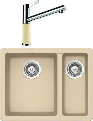 Комплект Мойка Schock Soho 60 Plus (N-150) Cristadur аворио + Смеситель Cristadur SC-510 аворио