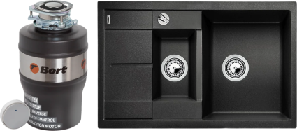 Комплект Мойка Blanco Metra 6 S Compact антрацит + Измельчитель Bort Alligator Mega