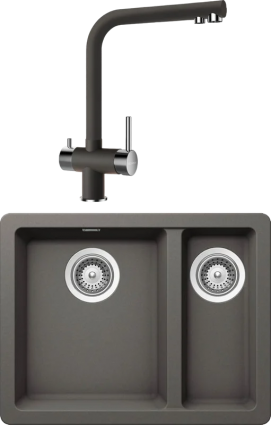 Комплект Мойка Schock Soho 60 Plus (N-150) Cristadur серебристый камень + Смеситель Cristadur Wellus New серебристый камень