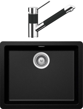Комплект Мойка Schock Soho 60 (N-100) Cristadur магма + Смеситель Cristadur SC-200-D выдвижной излив, магма