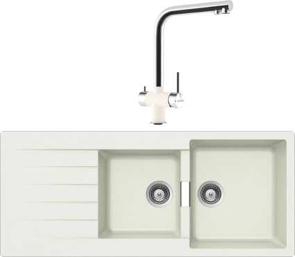 Комплект Мойка Schock Primus 80D (D-200) Cristalite альпина + Смеситель Cristalite Vitus альпина