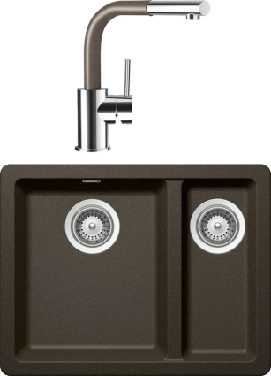 Комплект Мойка Schock Soho 60 Plus (N-150) Cristadur бронза + Смеситель Cristadur Nimbus-D выдвижной излив, бронза