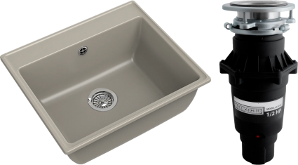 Комплект Мойка GranFest Vertex GF-V-580 топаз + Измельчитель Bone Crusher BC 810-SL Slim Line