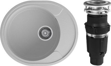 Комплект Мойка GranFest Urban 857L серая + Измельчитель Bone Crusher BC 610-AS