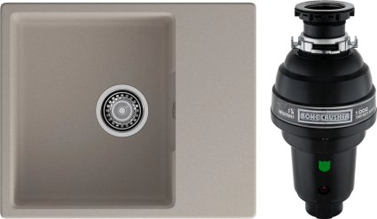 Комплект Мойка GranFest Urban 658L песочная + Измельчитель Bone Crusher BC 1000-AS