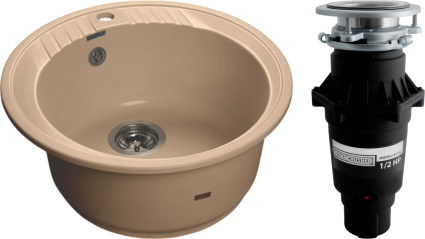 Комплект Мойка GranFest Rondo GF-R520 топаз + Измельчитель Bone Crusher BC 810-SL Slim Line