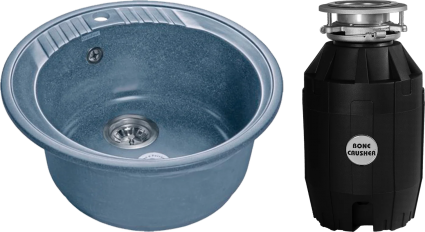 Комплект Мойка GranFest Rondo GF-R520 графит + Измельчитель Bone Crusher BC 810-AS