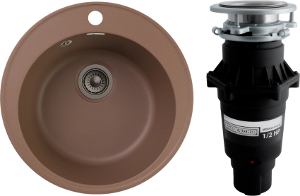 Комплект Мойка GranFest Quarz Z08 терракот + Измельчитель Bone Crusher BC 810-SL Slim Line