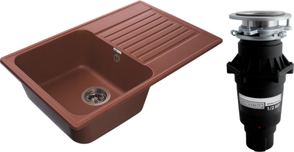 Комплект Мойка GranFest Quarz Z 78 терракот + Измельчитель Bone Crusher BC 810-SL Slim Line