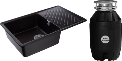 Комплект Мойка GranFest Quarz Z 52 черная + Измельчитель Bone Crusher BC 810-AS