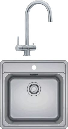 Комплект Мойка Franke Bell BCX 610-42 TL нержавеющая сталь + Смеситель Eos Clear Water нержавеющая сталь