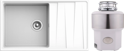 Комплект Мойка GranFest Level LV-860 L иней + Измельчитель Status Premium 350
