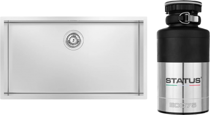 Комплект Мойка Kantera Cube CRR740 MB mikrobrush + Измельчитель Status ECO 75