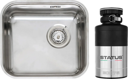 Комплект Мойка Reginox R18 4035 LUX OKG сталь + Измельчитель Status ECO 75