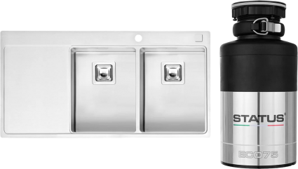 Комплект Мойка Reginox Nevada LUX OKG right L 30x30 сталь + Измельчитель Status ECO 75
