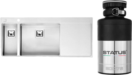 Комплект Мойка Reginox Nevada LUX OKG left L 18x50 сталь + Измельчитель Status ECO 75