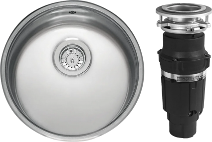Комплект Мойка Reginox L18 390 LUX OKG сталь + Измельчитель Bone Crusher BC 610-AS