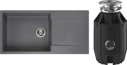 Комплект Мойка Reginox Amsterdam 540 3,5" grey silvery + Измельчитель Bone Crusher BC 910-AS