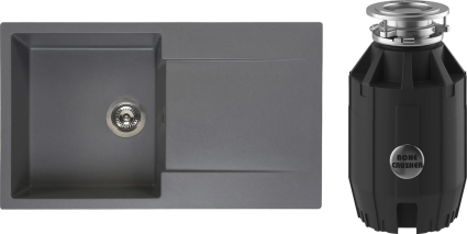 Комплект Мойка Reginox Amsterdam 10 3,5" grey silvery + Измельчитель Bone Crusher BC 910-AS