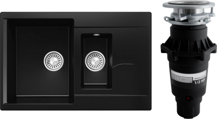 Комплект Мойка Polygran Brig 870 космос + Измельчитель Bone Crusher BC 810-SL Slim Line