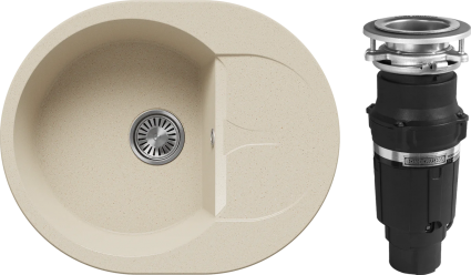 Комплект Мойка Polygran Atol 855533 опал + Измельчитель Bone Crusher BC 610-AS