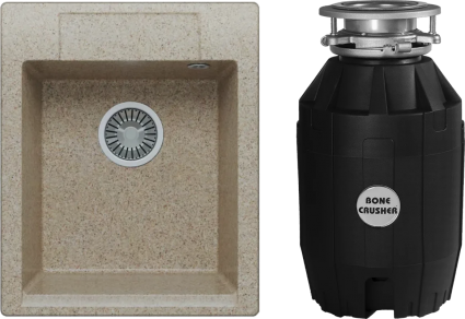Комплект Мойка Polygran Argo 420 песочная + Измельчитель Bone Crusher BC 810-AS
