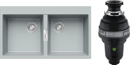 Комплект Мойка Tolero Loft TL-862 платина + Измельчитель Bone Crusher BC 1000-AS