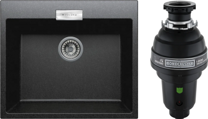 Комплект Мойка Tolero Loft TL-580 уголь + Измельчитель Bone Crusher BC 1000-AS
