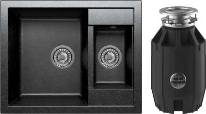 Комплект Мойка Tolero Classic R-109 уголь + Измельчитель Bone Crusher BC 910-AS