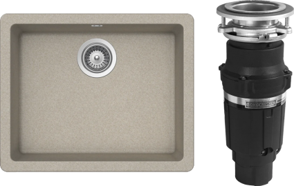 Комплект Мойка Schock Quadro 700522U 60 (N-100) Cristalite саббиа + Измельчитель Bone Crusher BC 610-AS