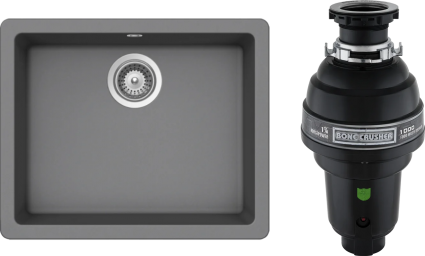 Комплект Мойка Schock Quadro 701049U 60 (N-100) Cristalite баварский камень + Измельчитель Bone Crusher BC 1000-AS