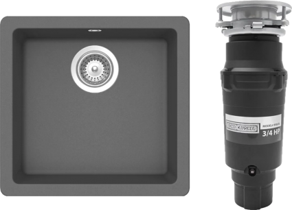 Комплект Мойка Schock Quadro 701048U 50 Cristalite баварский камень + Измельчитель Bone Crusher BC 910-SL-Slim Line