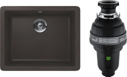 Комплект Мойка Schock Quadro 700521U 60 (N-100) Cristalite мокка + Измельчитель Bone Crusher BC 1000-AS