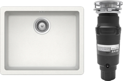 Комплект Мойка Schock Quadro 700520U 60 Cristalite альпина + Измельчитель Bone Crusher BC 910-SL-Slim Line