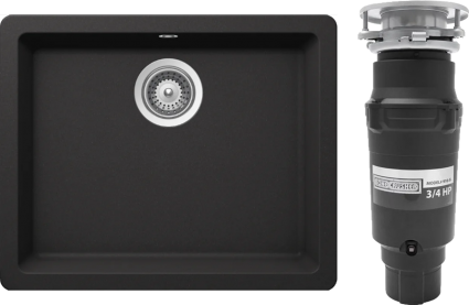 Комплект Мойка Schock Quadro 60 Cristalite неро + Измельчитель Bone Crusher BC 910-SL-Slim Line