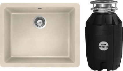 Комплект Мойка Schock Quadro 60 (N-100) Cristalite эверест + Измельчитель Bone Crusher BC 810-AS