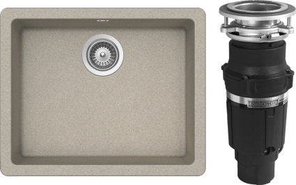 Комплект Мойка Schock Quadro 60 (N-100) Cristalite саббиа + Измельчитель Bone Crusher BC 610-AS