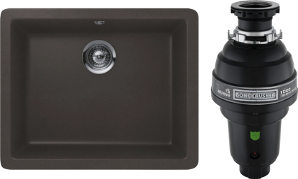 Комплект Мойка Schock Quadro 60 (N-100) Cristalite мокка + Измельчитель Bone Crusher BC 1000-AS