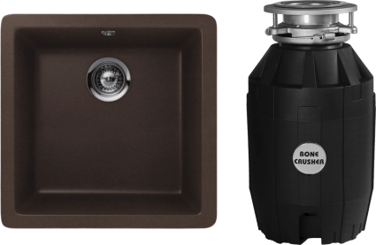 Комплект Мойка Schock Quadro 50 Cristalite мокка + Измельчитель Bone Crusher BC 810-AS