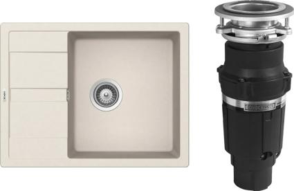 Комплект Мойка Schock Optima 50D Cristalite эверест + Измельчитель Bone Crusher BC 610-AS
