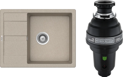 Комплект Мойка Schock Optima 50D Cristalite саббиа + Измельчитель Bone Crusher BC 1000-AS