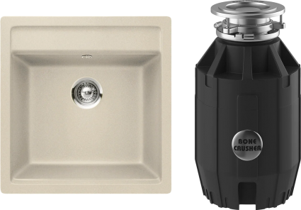 Комплект Мойка Schock Nemo 50 (N-100S) Cristalite эверест + Измельчитель Bone Crusher BC 910-AS
