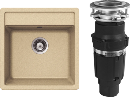 Комплект Мойка Schock Nemo 50 (N-100S) Cristalite лунный камень + Измельчитель Bone Crusher BC 610-AS