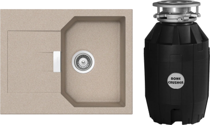 Комплект Мойка Schock Manhattan 40D Cristalite саббиа + Измельчитель Bone Crusher BC 810-AS